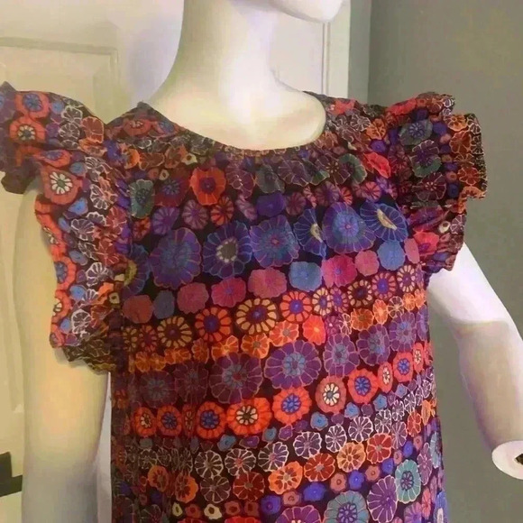 PINCH Floral Print Ruffle Cap Sleeve Midi Dress L - Picture 3 of 11